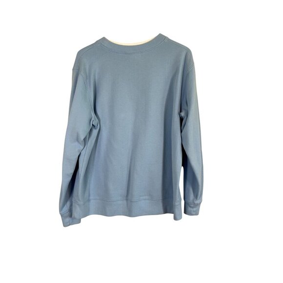 MC Sportswear Sweatshirt Women PL Blue Crew Pullover Festive Snowman Holiday 80s - Picture 4 of 12